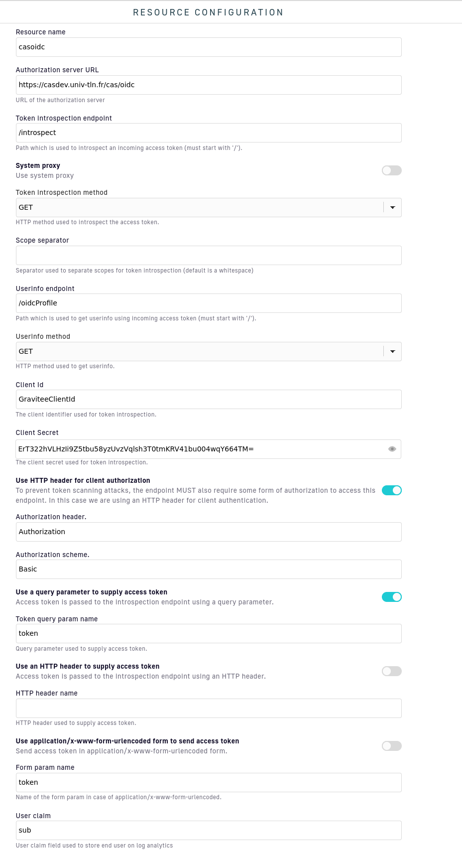 Gravitee OIDC resource